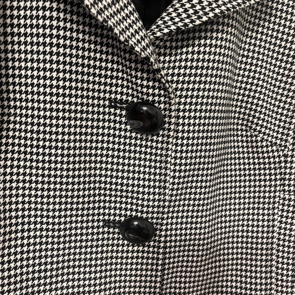 Talbots Houndstooth Stretch Blazer Black White Ca… - image 5